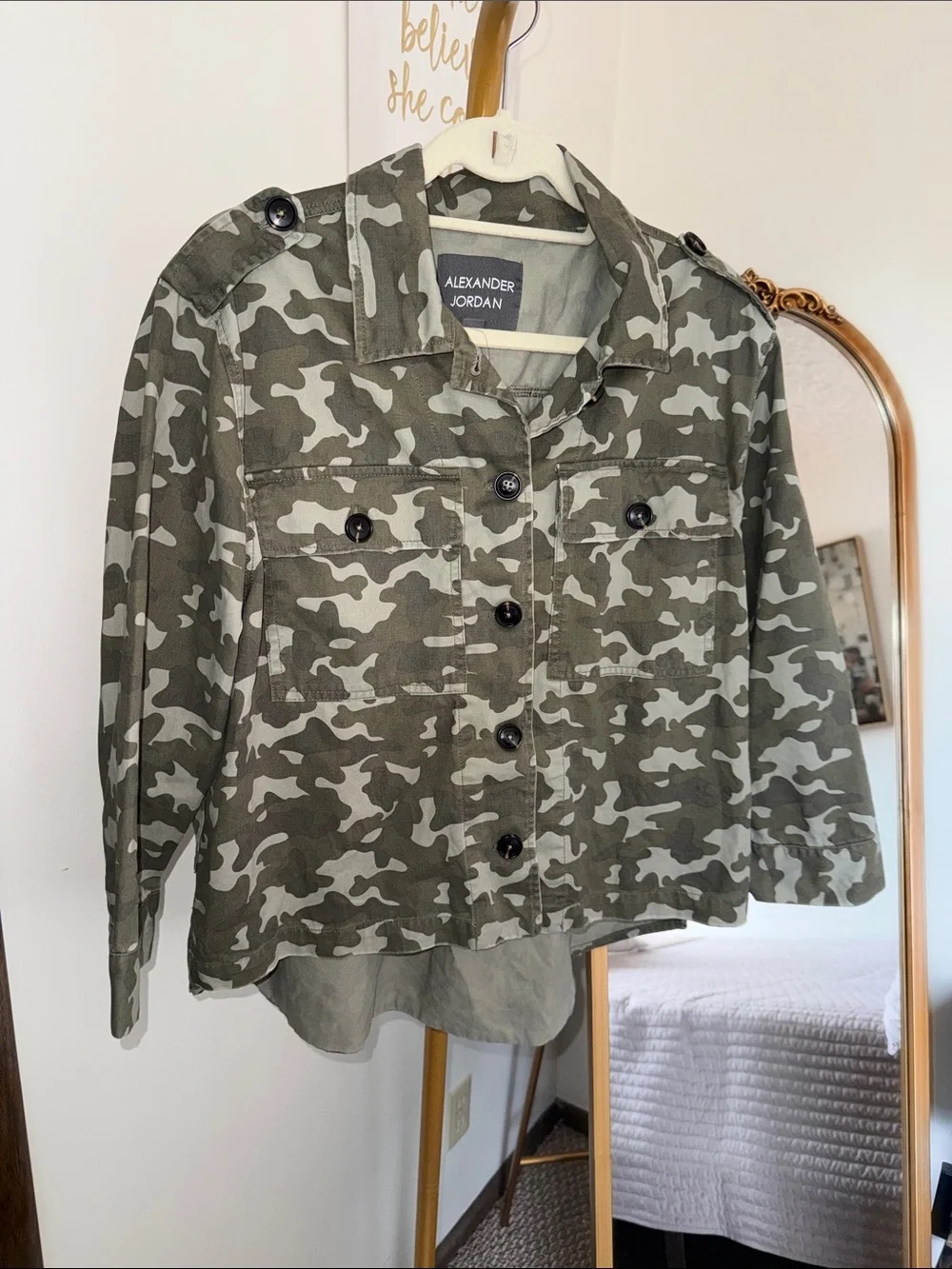 Alexander Jordan Olive Green Camo Utility Jacket